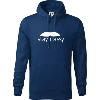 Pánská mikina Stay Classy - mustache - Mikina pánská Cape s kapucí - XL ( Půlnoční modrá )