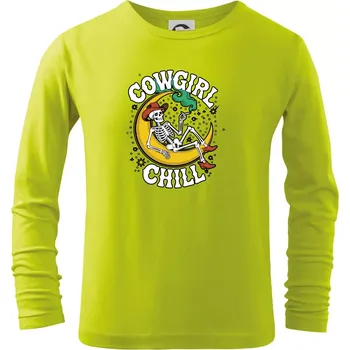 Dětská móda Cowgirl Chill - Triko dětské Long Sleeve - 122 cm/6 let ( Limetková )