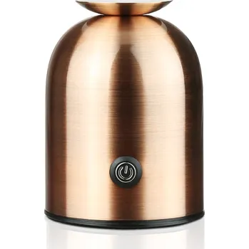 Autožárovka Interlook Elegantní stolní lampa s nastavitelnou barvou a intenzitou světla | Dotyková noční lampa s vestavěnou baterií | YG-D031-COPPER