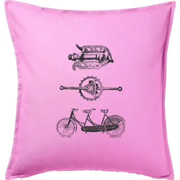 Polštář Cycling vintage - Polštář 50x50 - 50x50 - Pouze potah ( Růžová )