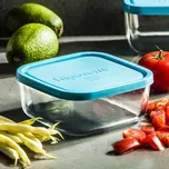 Čtvercová skleněná dóza (nádoba) na potraviny BORMIOLI ROCCO FRIGOVERRE 075 l