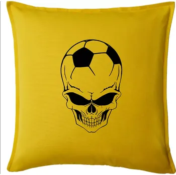Polštář Fotbal lebka míč - Polštář 50x50 - 50x50 - Pouze potah ( Žlutá )