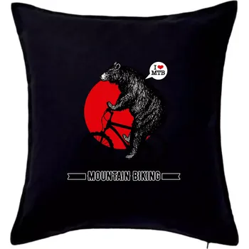 Polštář MTB medvěd - Polštář 50x50 - 50x50 - Pouze potah ( Černá )