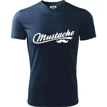 Mustache - nápis - Dětské triko sportovní (dresovina) - 146 cm/10 let ( Námořní modrá (velmi tmavá - téměř černá) )