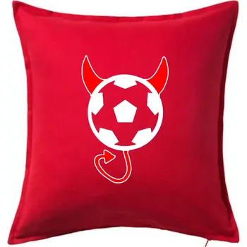 Polštář Fotbal devil - Polštář 50x50 - 50x50 - Pouze potah ( Červená )