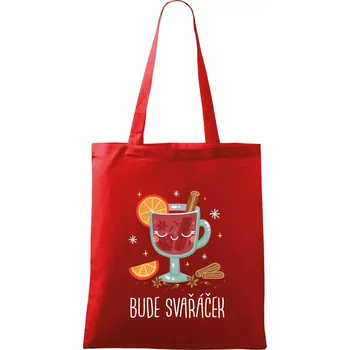 Bude svařáček - sklenička - Taška bavlněná - 42 x 38 cm ( Červená )