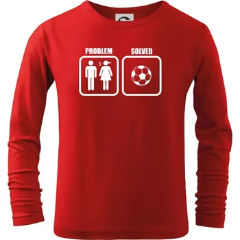 Chlapecké tričko Problém fotbal - Triko dětské Long Sleeve - 122 cm/6 let ( Červená )