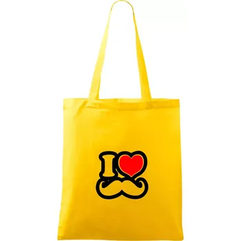 i love mustache - obrys - Taška bavlněná - 42 x 38 cm ( Žlutá )