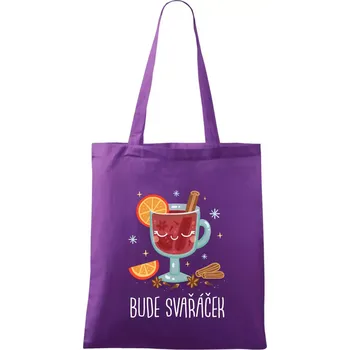 Bude svařáček - sklenička - Taška bavlněná - 42 x 38 cm ( Fialová )