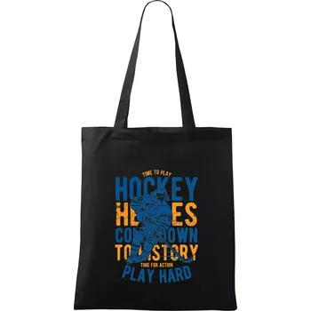 Nákupní taška Time To Play Hockey - Taška bavlněná - 42 x 38 cm ( Černá )