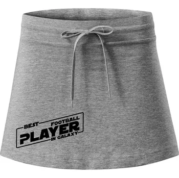 Dámská sukně Best football player in galaxy - Sportovní sukně - two in one - L ( Tmavě šedý melír )