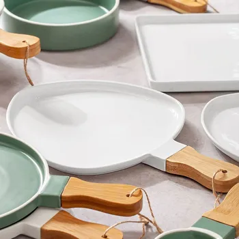 Talíř NAVA Terrestrial 39,5 x 25,5 cm - porcelánový podnos na podávání občerstvení