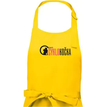 Kuchyňská zástěra Jsem cyklo kočka - Dámská zástěra na vaření - Univerzální velikost ( Žlutá )