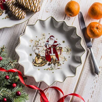 Porcelánový talíř s mikulášem a sobem 24 cm