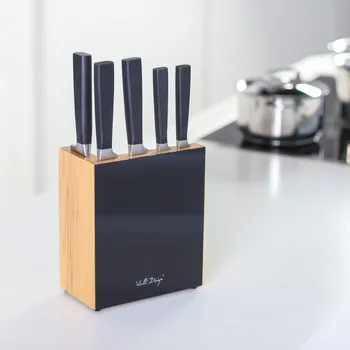 Kuchyňský nůž VIALLI DESIGN Fino černá 5 ks - sada kuchyňských nožů z nerezové oceli v bloku