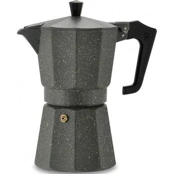 Moka konvice PEZZETTI Italexpress pro 6 šálků na espresso (6 tz) mramorovaná černá - hliníkový tlakový kávovar