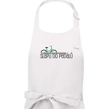 Kuchyňská zástěra Šlapu do pedálů - Dámská zástěra na vaření - Univerzální velikost ( Bílá )