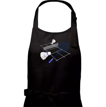 Kuchyňská zástěra Badminton - hřiště - Pánská zástěra na vaření - Univerzální velikost ( Černá )