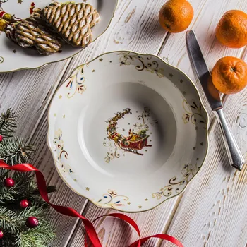 Porcelánová mísa / vánoční salátová mísa SANIE 23,5 cm
