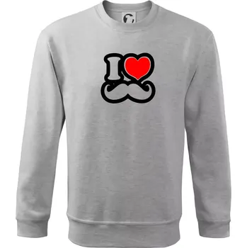 Chlapecké tričko i love mustache - obrys - Mikina Essential dětská - 146 cm/10 let ( Světlešedý Melír )
