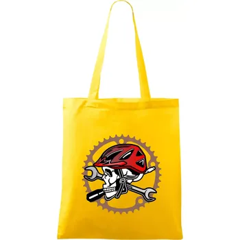 Lebka biker opravář - Taška bavlněná - 42 x 38 cm ( Žlutá )