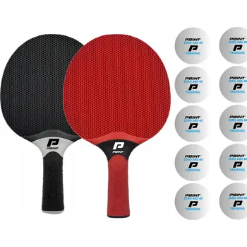 Sada venkovních pálek POINT SCHOOL červeno-černá + 10 míčků