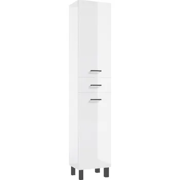 Koupelnový nábytek ArtDef Vysoká skříňka do koupelny NOVELTY White C35