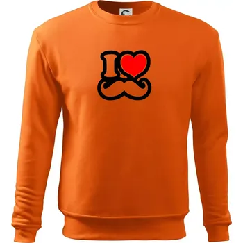 Pánská mikina i love mustache - obrys - Mikina Essential pánská - S ( Oranžová )