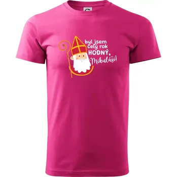 Pánské tričko Byl jsem celý rok hodný, Mikuláši! - Klasické pánské triko vyšší gramáže - XL ( Purpurová )