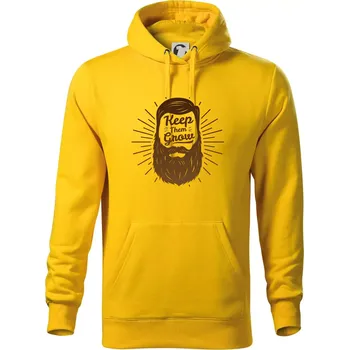 Pánská mikina Keep them grow - Mikina pánská Cape s kapucí - 5XL ( Žlutá )