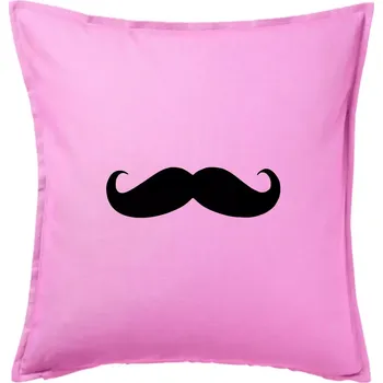 Polštář Mustache - knírek - Polštář 50x50 - 50x50 - Pouze potah ( Růžová )