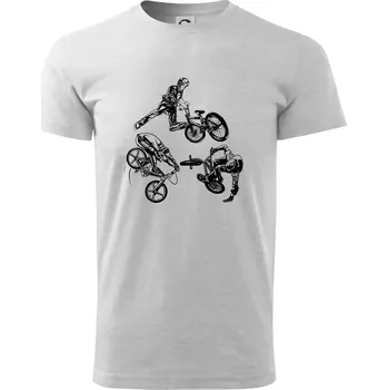 Pánské tričko BMX tricks - Triko extra velké (5-8XL) - 8XL ( Světlešedý Melír )