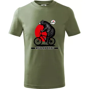 Dětská móda MTB medvěd - Tričko dětské bavlněné - 146 cm/10 let ( Khaki )