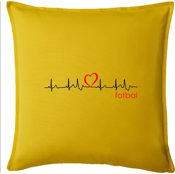 Polštář Moje srdce bije pro fotbal - Polštář 50x50 - 50x50 - Pouze potah ( Žlutá )