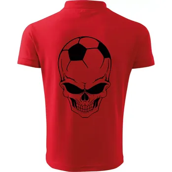 Pánská košile Fotbal lebka míč - Polokošile pánská Pique Polo 203 - S ( Červená )