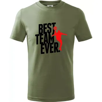 Chlapecké tričko Best team ever - Tričko dětské bavlněné - 122 cm/6 let ( Khaki )