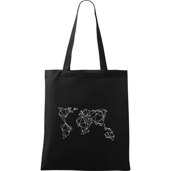 Nákupní taška Geometrie - svět - Taška bavlněná - 42 x 38 cm ( Černá )