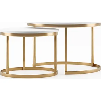 Konferenční stolek Konferenční stolky ANIA II - bílá/zlatá
