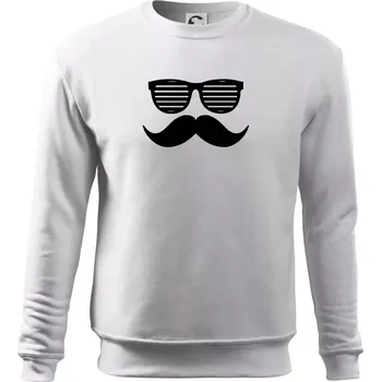 Pánská mikina Mustache brýle - Mikina Essential pánská - M ( Bílá )