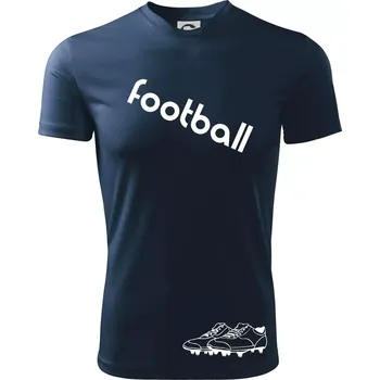 Chlapecké tričko FOOTBALL nápis šikmo - Dětské triko sportovní (dresovina) - 122 cm/6 let ( Námořní modrá (velmi tmavá - téměř černá) )