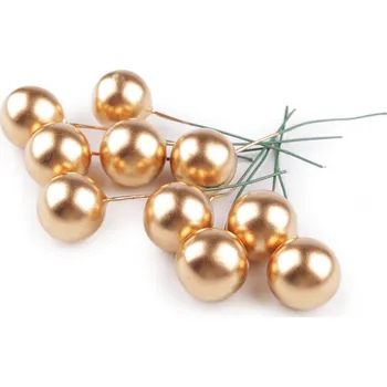 umělá květina Kuličky / bobule na drátku ke tvoření Ø2 cm