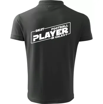 Pánská košile Best football player in galaxy - Polokošile pánská Pique Polo 203 - 4XL ( Tmavá břidlice (šedá se zeleným nádechem) )