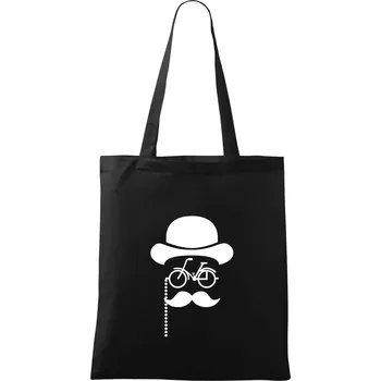 Nákupní taška Mustache kolo - Taška bavlněná - 42 x 38 cm ( Černá )