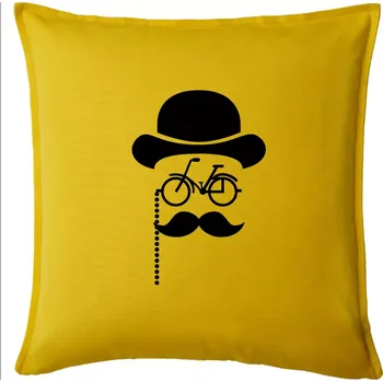 Polštář Mustache kolo - Polštář 50x50 - 50x50 - Pouze potah ( Žlutá )