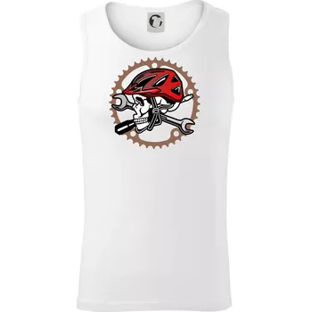 Lebka biker opravář - Tílko pánské Core - 2XL ( Bílá )