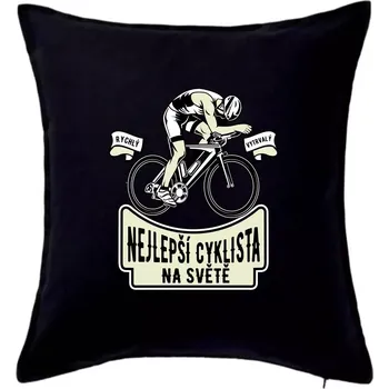 Polštář Nejlepší cyklista na světě - Polštář 50x50 - 50x50 - Pouze potah ( Černá )