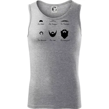 Types of men - Mustache - knírek - Tílko pánské Core - XL ( Tmavě šedý melír )