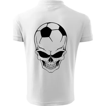 Pánská košile Fotbal lebka míč - Polokošile pánská Pique Polo 203 - 4XL ( Bílá )