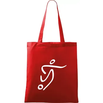 Fotbalista silueta - Taška bavlněná - 42 x 38 cm ( Červená )