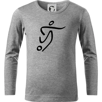Chlapecké tričko Fotbalista silueta - Triko dětské Long Sleeve - 122 cm/6 let ( Tmavě šedý melír )